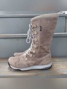 Teva Vero WP Winter Boots 4323 Taupe Suede Tall Zip Insulated Womens Size 9